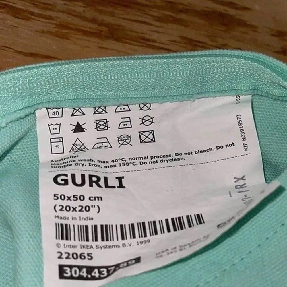 IKEA Gurli 20''x 20'' Pillow Case Cushion Cover Mint Green